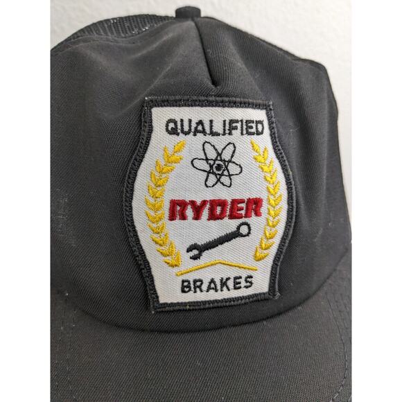 Vtg RYDER Brakes Mechanic Trucking Patch SnapBack Trucker Cap Hat Mesh USA - Picture 2 of 12